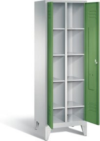 C+P Wäsche-Spind Classic in Resedagrün mit Korpus in Lichtgrau, H 185,0 cm x B 61,0 cm x T 50,0 cm - Bild 1