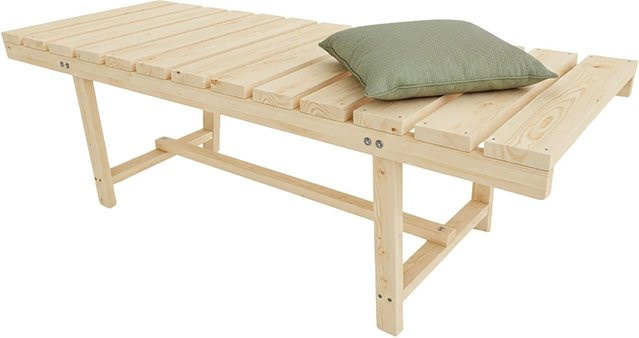 Relaxdays Gartenbank aus Tannenholz in Braun, rustikaler 2-Sitzer für Garten, Balkon und Terrasse, B/T/H: 110 x 35 x 38 cm - Bild 1