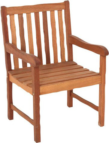 Merxx Gartensessel Santos aus Eukalyptusholz in Beige, B/H/T: 50 x 89 x 58 cm - Bild 1