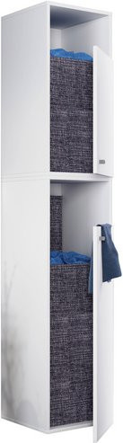 VCM Wäscheschrank Klidas in Weiss für das Badezimmer, B/T/H: 40 x 39 x 184 cm - Bild 1