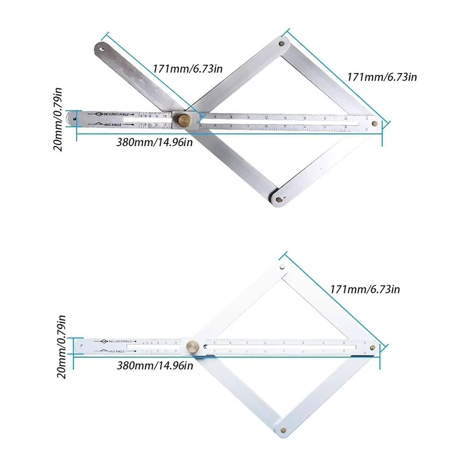 Etmakit Winkelmesser aus silberner Aluminiumlegierung für die Holzbearbeitung - Bild 5