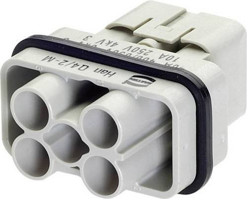 HARTING Han Q Stifteinsatz 09120063041, Farbe: Grau, 4 + 2 + PE Crimpen, 1 Stück - Bild 1