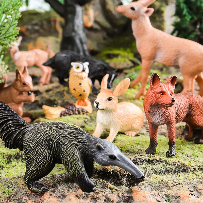 Oenux Wildtiere Wald Actionfiguren 8-teiliges Set ab 3-6 Jahren - Bild 1