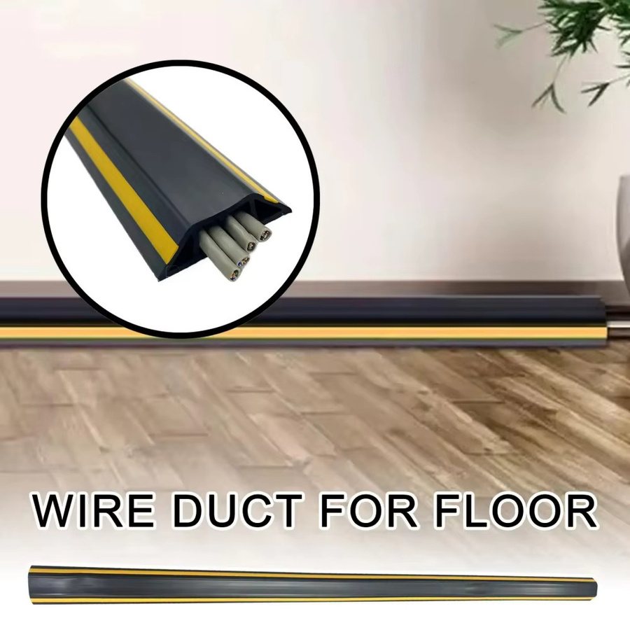 Schutz Kabelabdeckung für Bodenkabel aus Silikon in Schwarz, Länge: 100 cm, Breite: 4 cm - Bild 4
