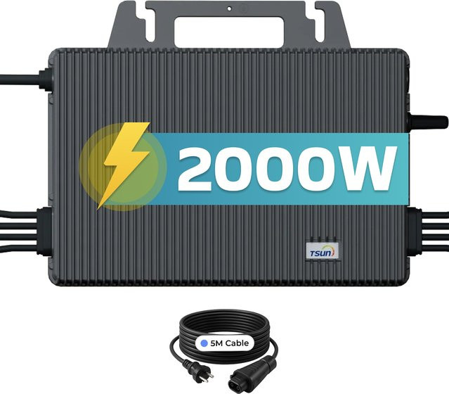 TSUN Mikro-Wechselrichter TSOL-MS2000 2000W für Balkonkraftwerk, IP67 wetterfest, 4 MPPT, Bluetooth & WIFI, Grau - Bild 1