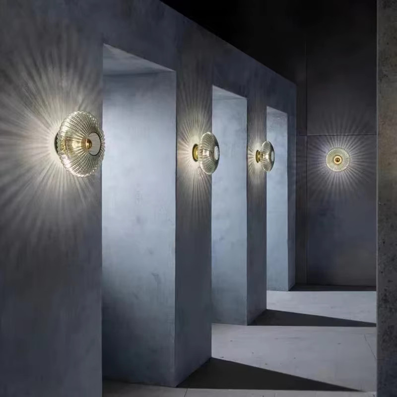 CETANT Glas Wandleuchte in Gold/Messing mit transparentem Glas für Wohnzimmer, Schlafzimmer und Flur - Bild 2