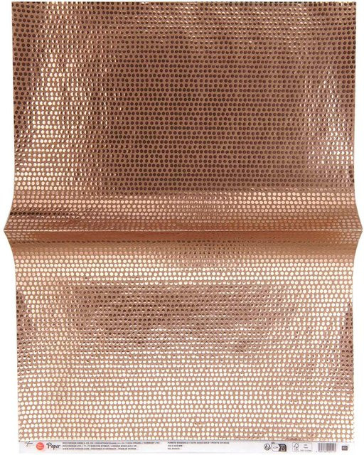 Rico Design Paper Poetry Paper Patch Papier mit Punktemuster in Roségold, 30 x 42 cm - Bild 1