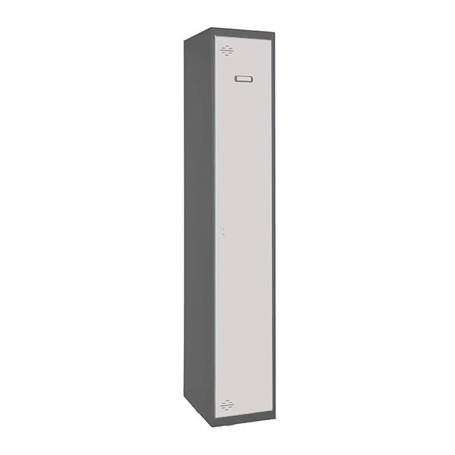 PROREGAL Spind AMEGO Grundmodul mit 1 Abteil Schließfach Garderobe Anthrazit-Weiß H: 180 cm, B: 40 cm, T: 50 cm - Bild 2