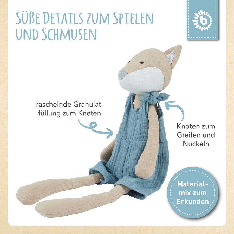 Bieco Fuchs, Kuscheltier, aus Leinen & Musselin, ab 0 Jahre - Bild 2