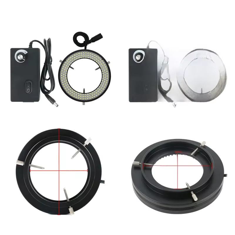 Eakins Einstellbare LED-Mikroskop-Ringleuchte in Weiß und Schwarz mit 168 LEDs für industrielle Anwendungen - Bild 3
