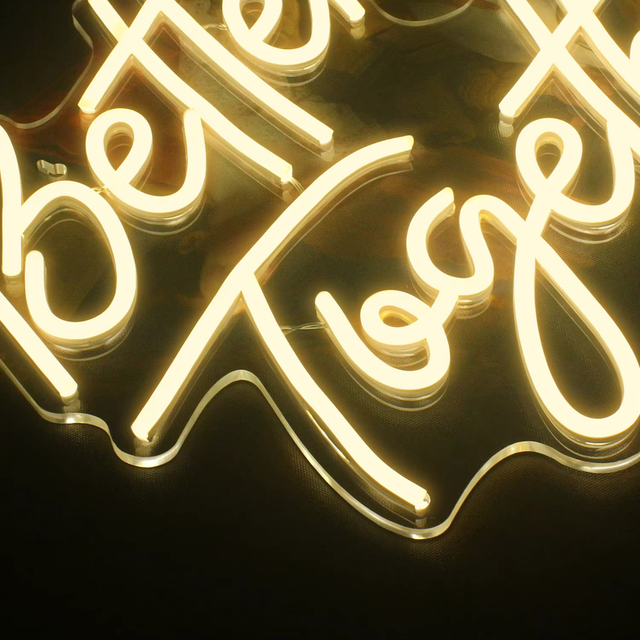 Better Together LED Neonschild in Weiß mit Acryl-Hintergrund für Hochzeiten und Heimdekoration, B/H: 42,0 x 33,5 cm - Bild 3