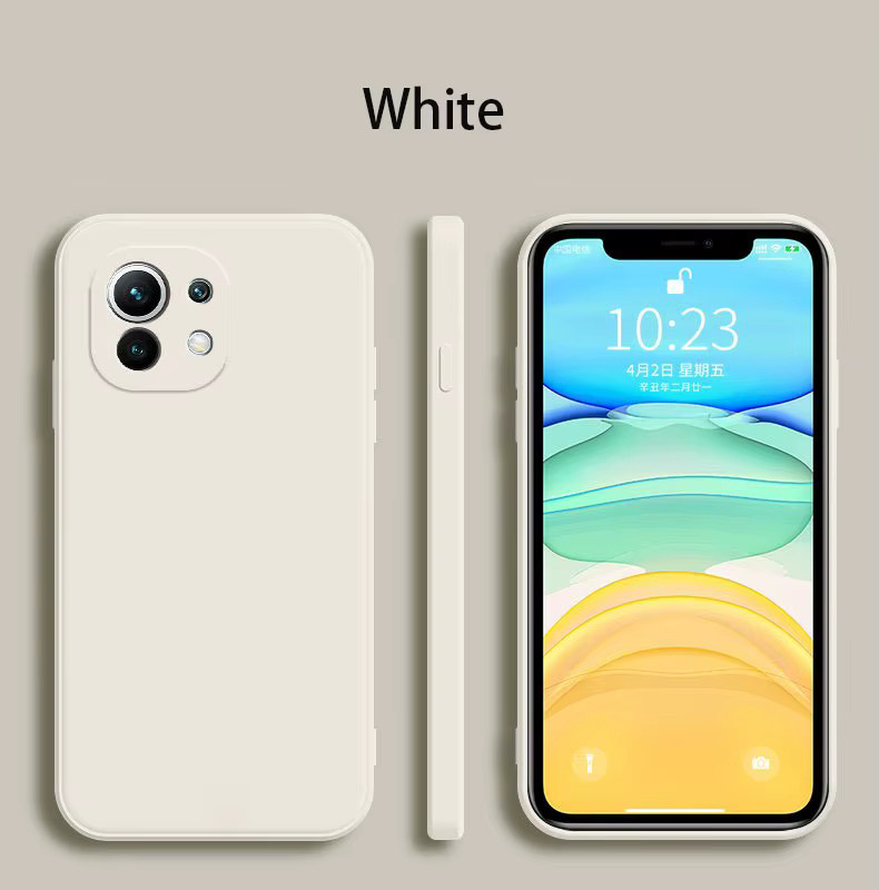 Quadratische Flüssigsilikonhülle für Xiaomi Mi 11, 11T Pro und Mi 11 lite Ne 5G in Schwarz mit Kameraschutz - Bild 2