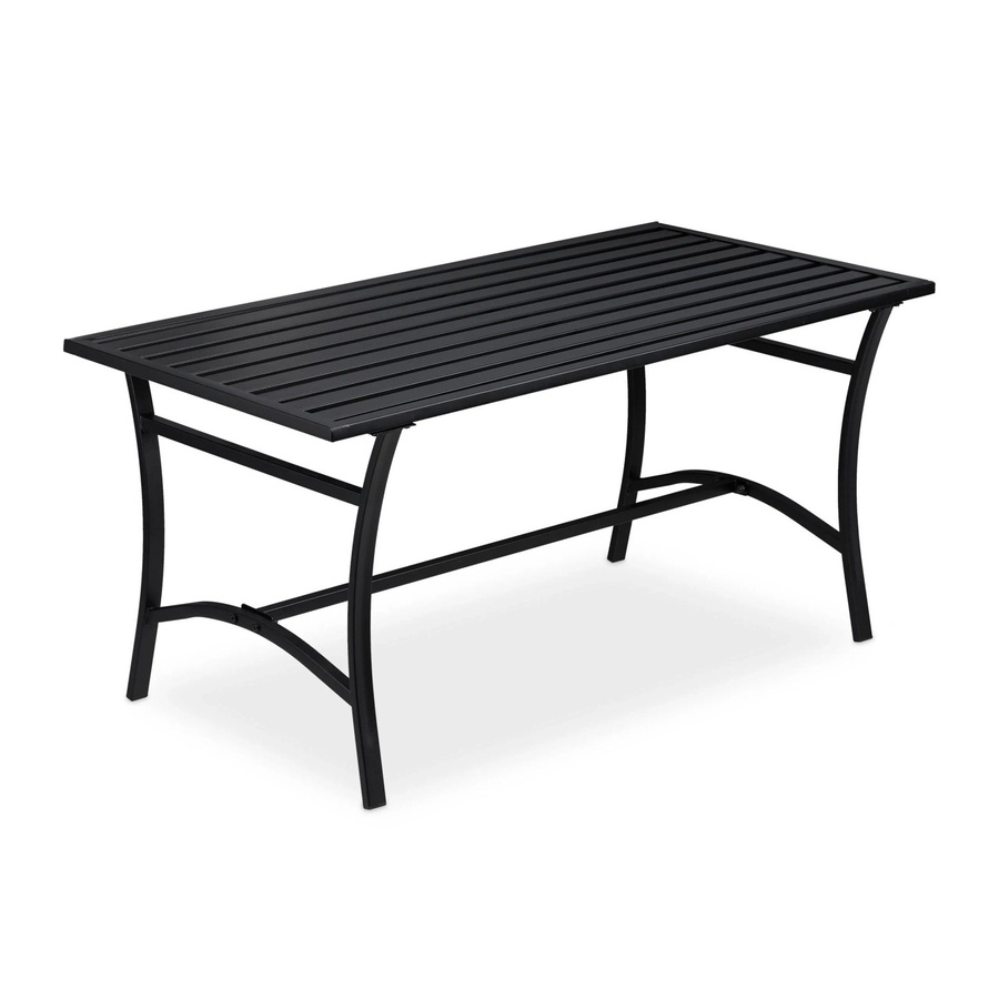 Relaxdays Gartentisch aus Stahl in Schwarz, rechteckig und pulverbeschichtet, B/T/H: 120 x 55,5 x 60 cm - Bild 2