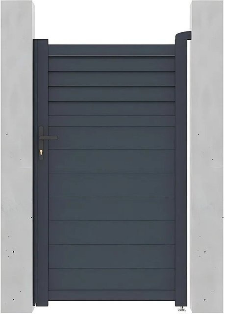 Vente-unique Viazo Aluminium Eingangstor als Flügeltor in Anthrazitgrau, Breite: 103 cm - Bild 1