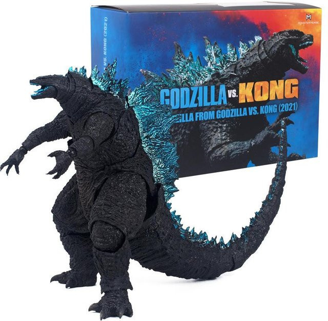 PASSY Godzilla vs Kong Godzilla Actionfigur, blau, mit Atomatem-Effekt Zubehör - Bild 1