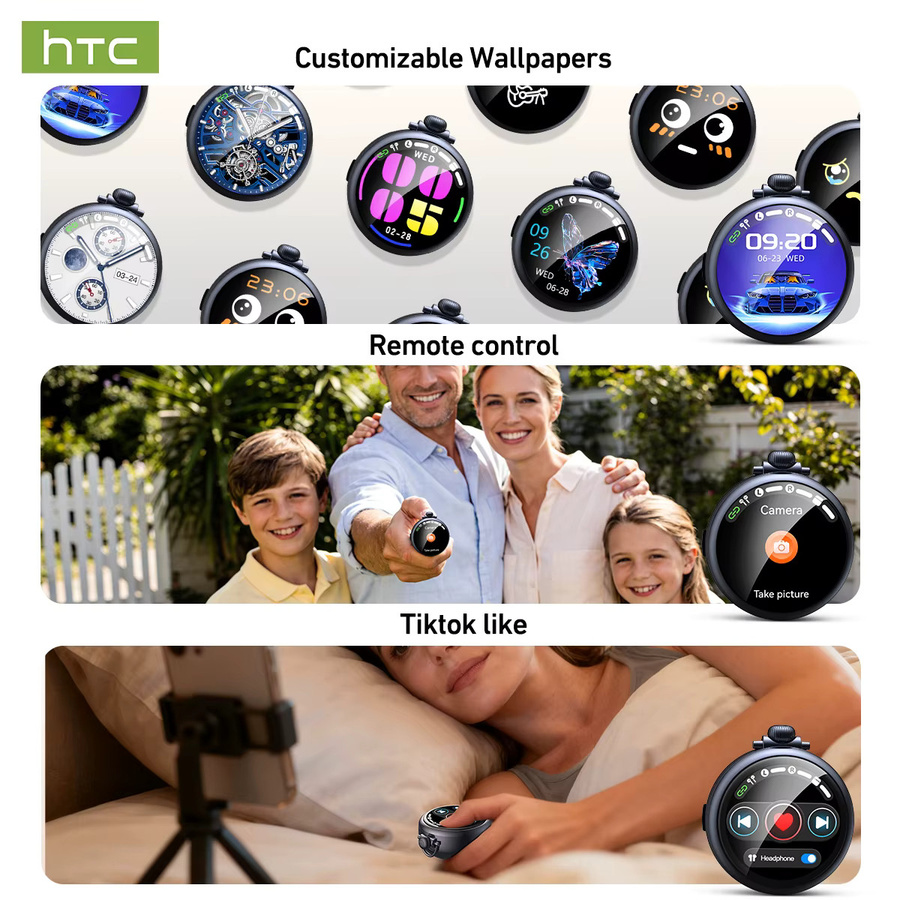 HTC NE71 KI-Übersetzungs-Smart-Assistent Kabellose Bluetooth-Kopfhörer mit Full HD LCD-Display in Schwarz - Bild 4