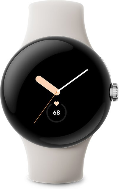Google Pixel Watch WLAN Smartwatch in Silber mit Chalk Armband - Bild 1