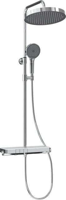 Emke Duschsystem mit Thermostat in Chrom mit Regendusche und Handbrause inklusive 3 Wasserstrahlarten - Bild 1