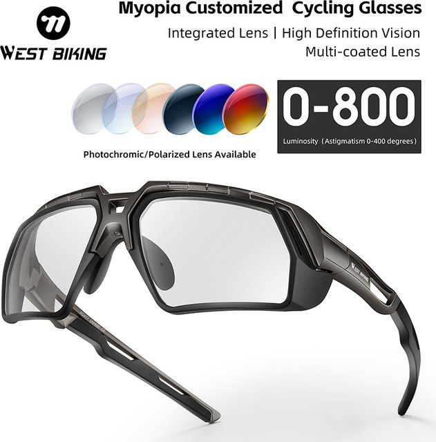 WEST BIKING Sportsonnenbrille, Vollrand, Unisex, Gold, Black, Plastic - Bild 1