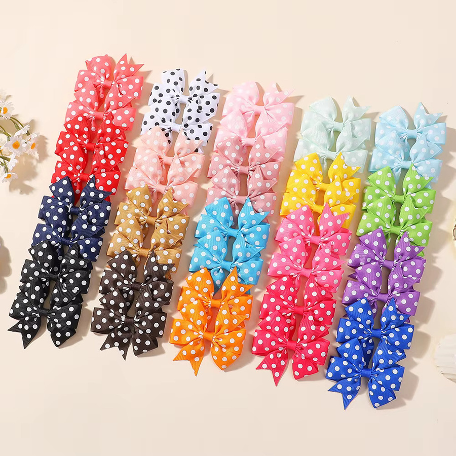 BABY BOWS Haarspangen mit Punktmuster, 30 Stück, Kinder, zufällig farbig - Bild 1