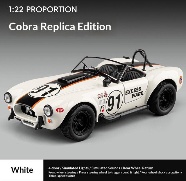 Linyi toy car Shelby Cobra Replica, Modellauto, 1:24, Metall, ab 14 Jahren - Bild 1