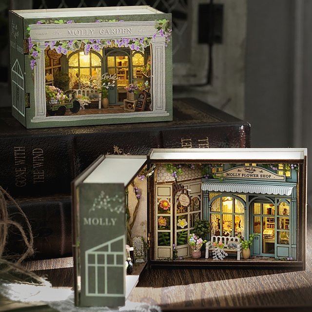 zuuton Mini Puppenhaus DIY 3D Puzzle, mit Möbel und LED Lichter, Fantasy - Bild 1