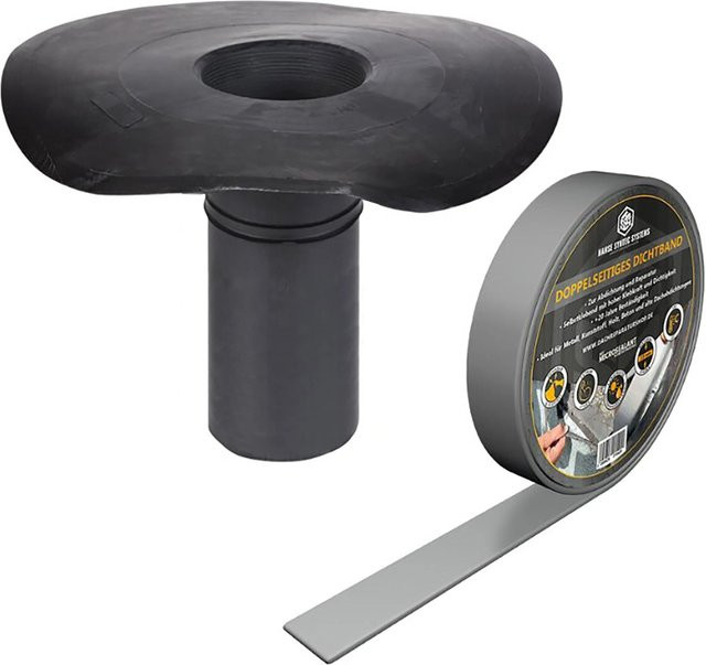 DACHPROTECT Klebe-Gully DN 100 Set mit doppelseitigem MicroSealant Dichtband in Schwarz - Bild 1