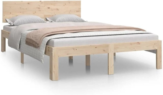 vidaXL Massivholzbett aus Kiefer in Braun, B/T/H: 120 x 200 x 123,5 cm - Bild 1
