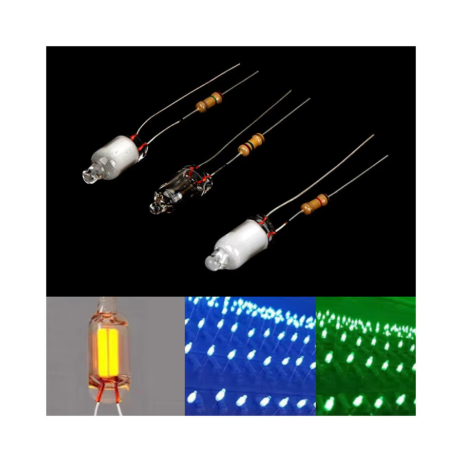 GE 10er Set Mini-Neon-Glühbirnen mit Widerstand, 220 V, Farben Rot, Blau und Grün, Maße: 6 x 13 mm - Bild 4