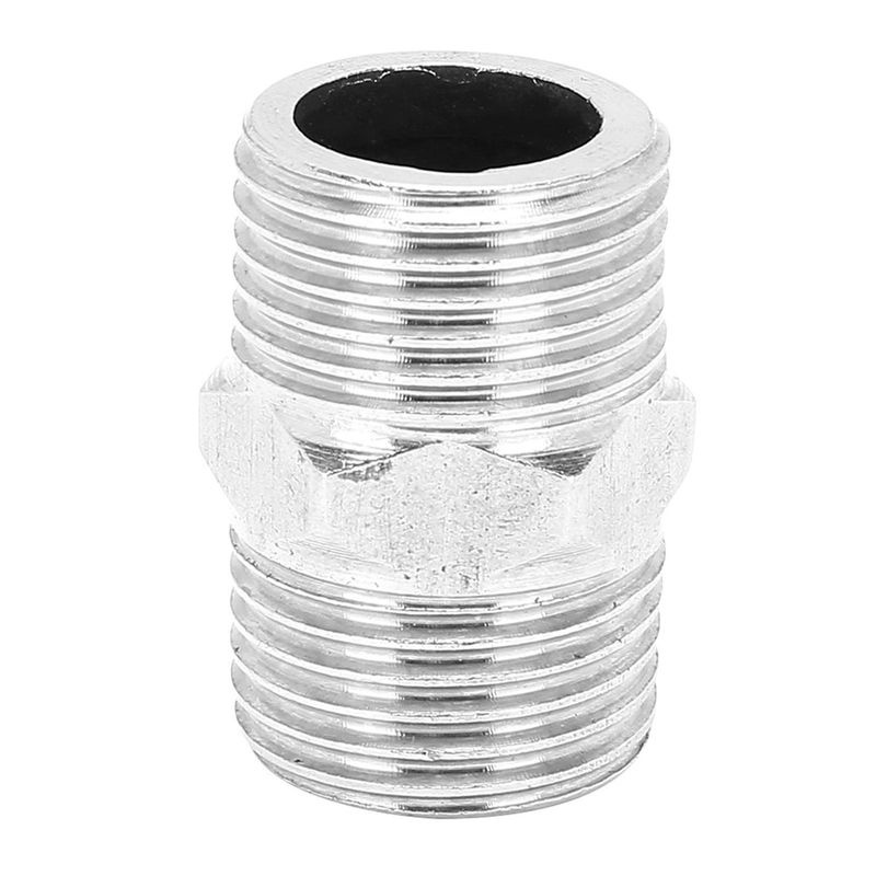 Meterk 5er Set Sechskantnippel aus Edelstahl in Silber, 1/2 Zoll Gewinderohrverbinder für Wasserheizung - Bild 6