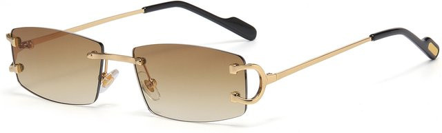 TOYEARN Sonnenbrille, randlos, rechteckig, Metall, Unisex - Bild 1