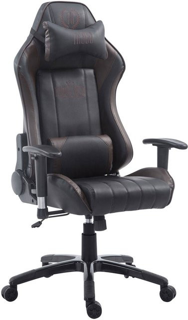 TPFLiving Racing Bürostuhl Shia Gaming Chair aus Kunstleder in Schwarz/Braun mit Kopfstütze und Armlehnen - Bild 1