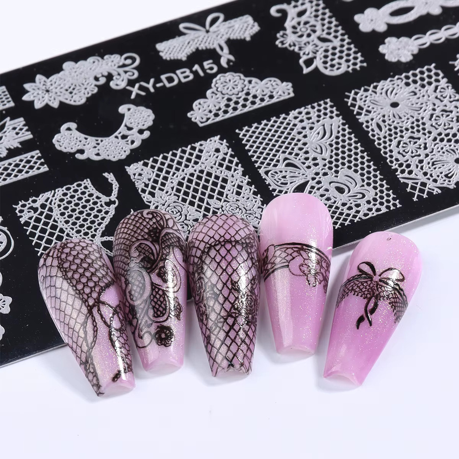 SWEET TREND Nail Art Schablone mit Stamper, Blumenrebe Design - Bild 5