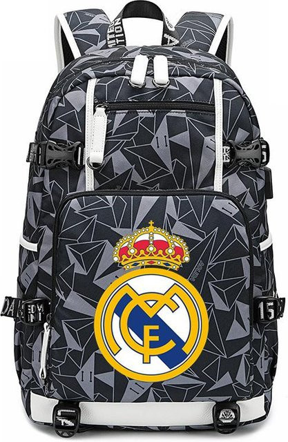 3-teiliges Schulrucksack-Set aus Oxford-Stoff in Grau mit Schultasche, Schultergurt und Federmäppchen - Bild 1