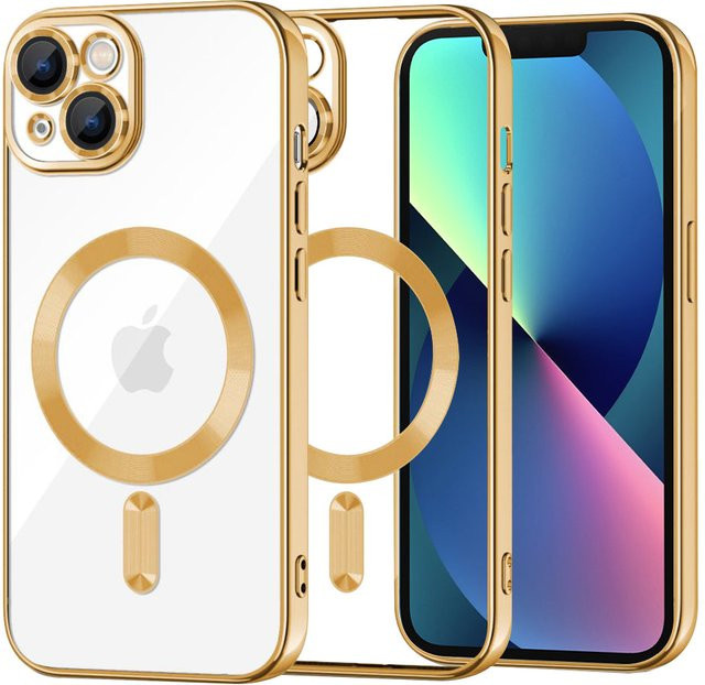Techsuit Luxury Crystal MagSafe-Hülle für Apple iPhone 13 in Gold und Transparent - Bild 1