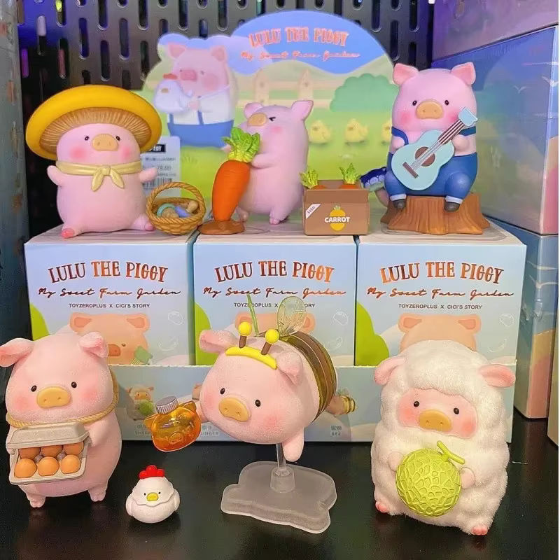 LuLu The Piggy Farm Series Blind Box Mystery Box mit einer rosa Actionfigur Mushroom aus Kunststoff - Bild 2