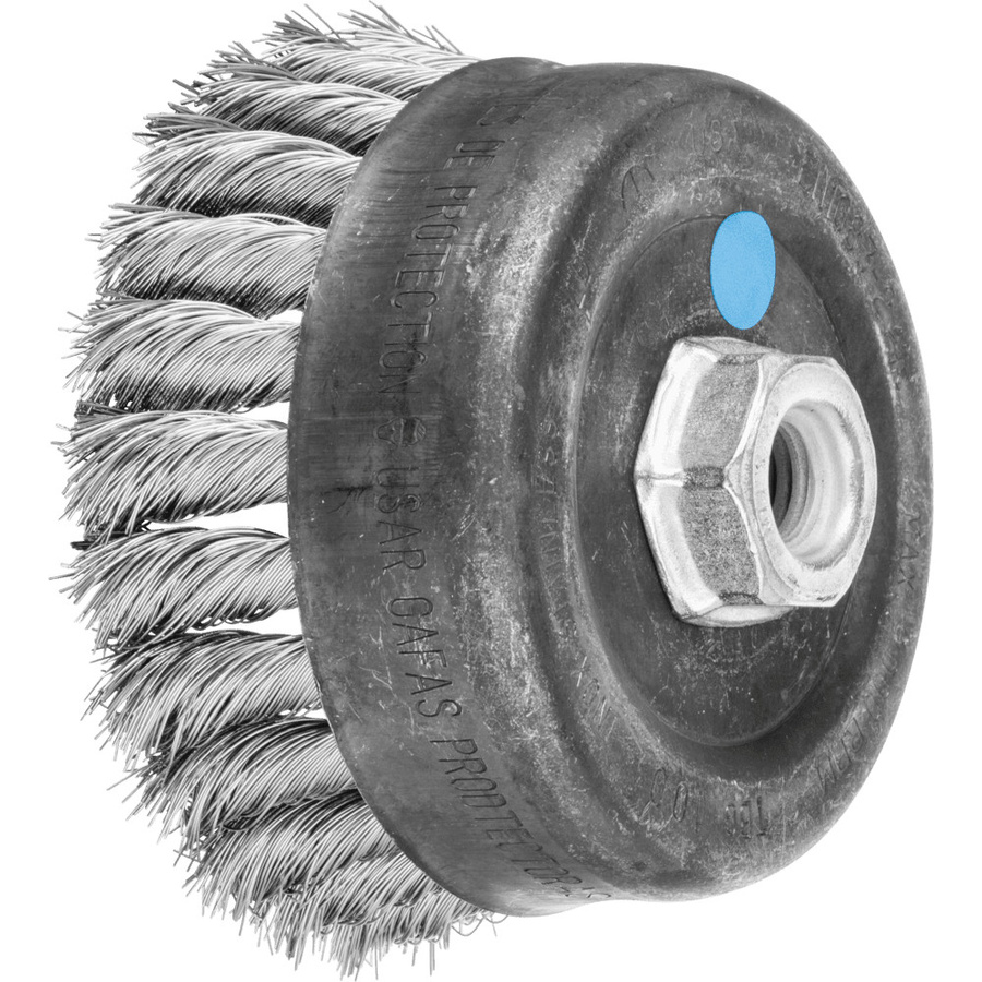 PFERD TOOLS Topfbürste gezopft TBG für Winkelschleifer, Durchmesser: 100 mm, M14, Edelstahl-Draht-Ø 0,35 mm, Farbe: Silber - Bild 1
