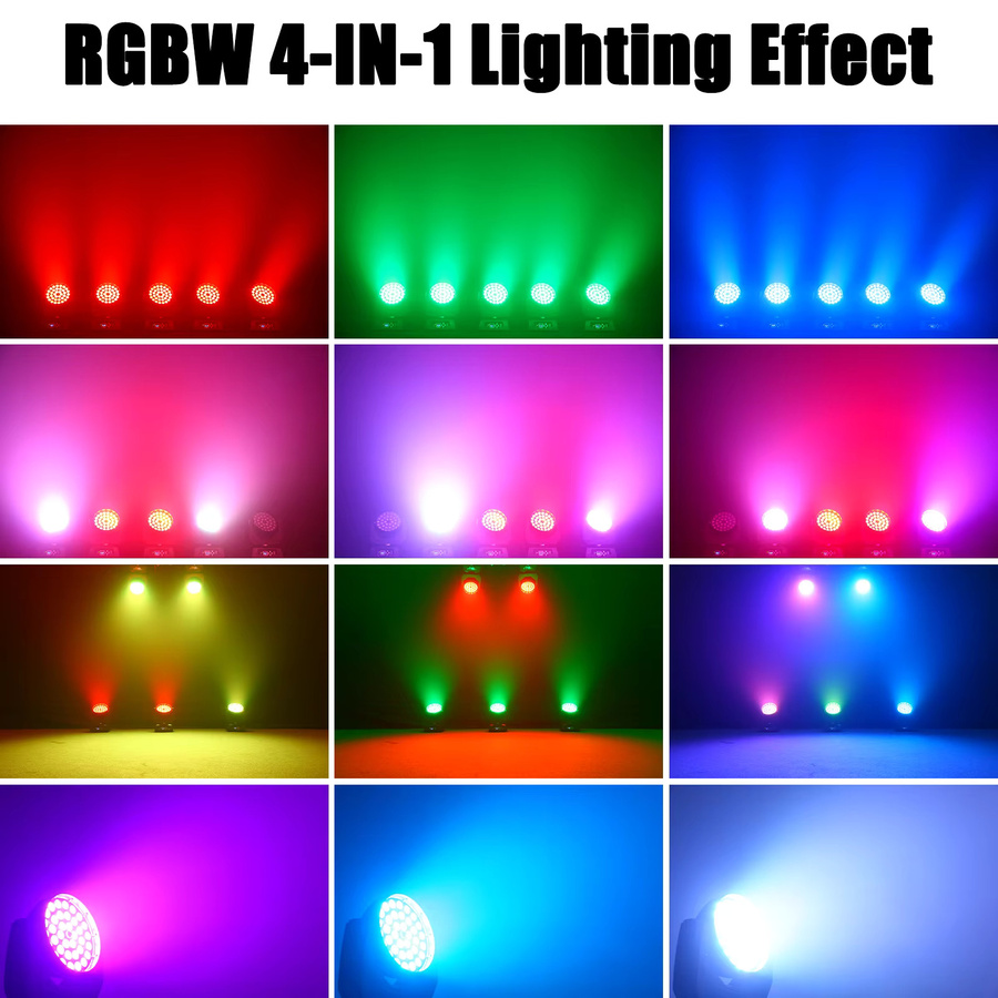 U'King RGBW Moving Head LED Wash Licht mit 36x8W SMD, 230W, DMX512, 16CH, Zoom Effekt, Schwarz - Bild 2