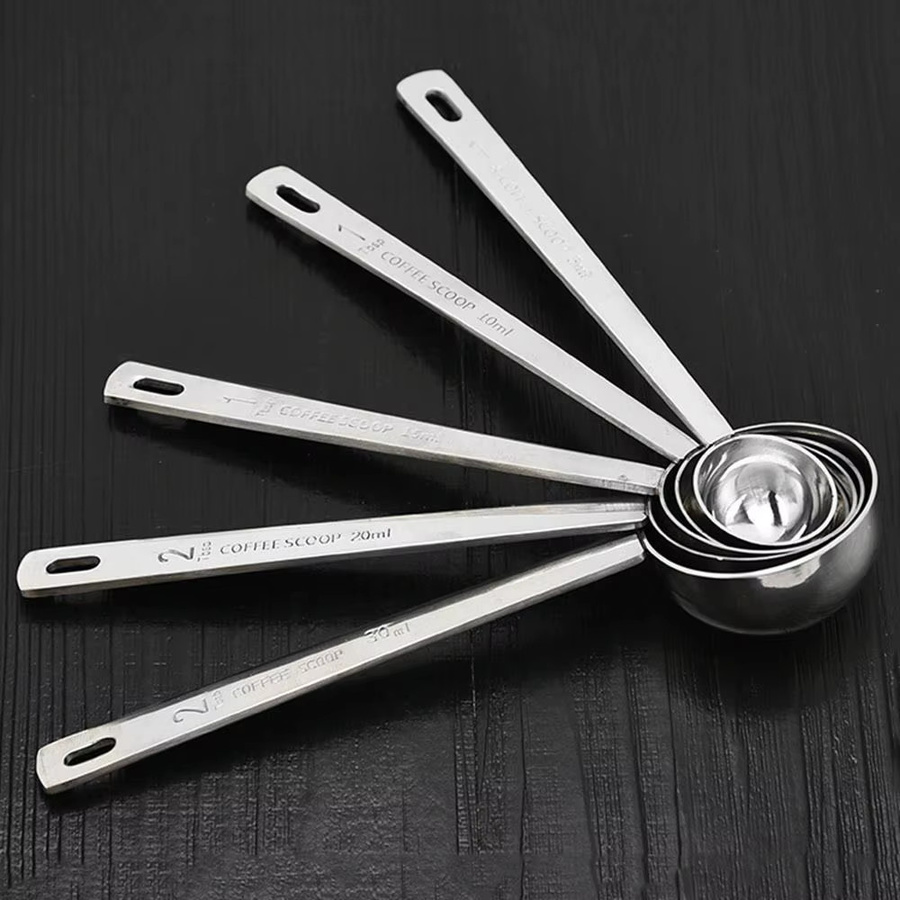 Edelstahl Messlöffel in Silber für Kaffee und Pulver, erhältlich in 5ml, 10ml, 15ml, 20ml oder 30ml - Bild 2