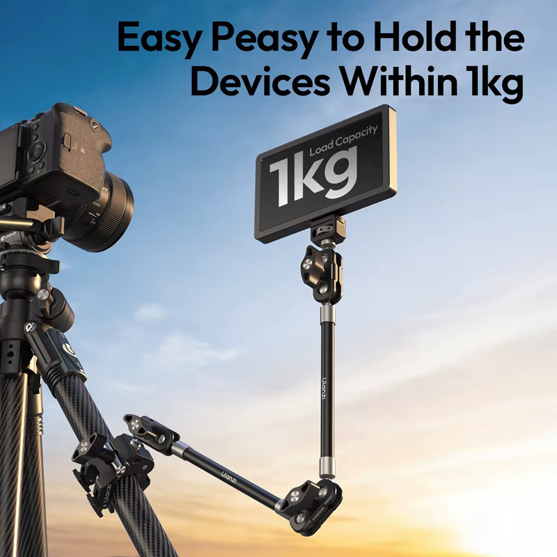 Ulanzi CO78 Magic Arm Kit in Schwarz mit 3-Klauen-Superklemme, 2-teiligem Magic Arm und Handyhalterung für die Fotografie - Bild 3