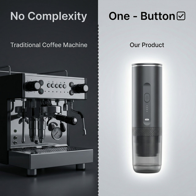 Betuyoo Tragbare Kapsel-Kaffeemaschine in Schwarz, 2-in-1 Espressomaker für Nespresso Original Kapseln und gemahlenen Kaffee mit 20 Bar Druck und 7500mAh Akku - Bild 1
