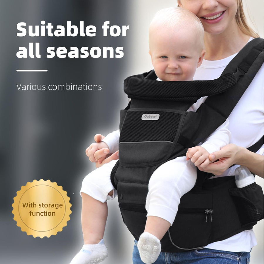 Neoglint 13-in-1 Ergonomische Babytrage für Neugeborene bis Kleinkinder, Grau - Bild 5