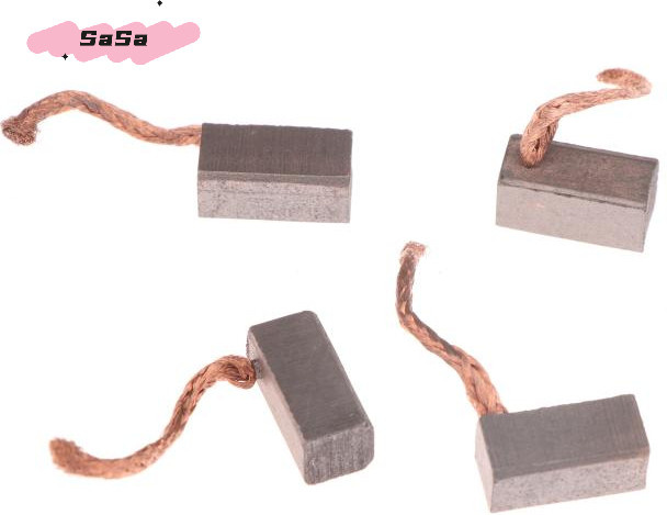 4-teiliges NCVHRT Kohlebürsten-Set aus Graphit für Elektromotoren und Elektrowerkzeuge, Farbe: Grau, B/T/H: 6 x 6 x 12 mm - Bild 1