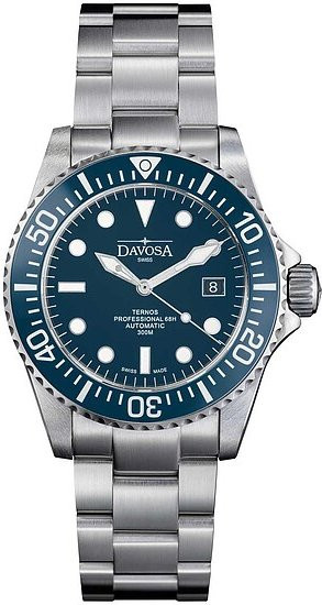 Davosa Herrenuhr Ternos Professional, Automatik, Edelstahl, Blau, 30 ATM - Bild 1