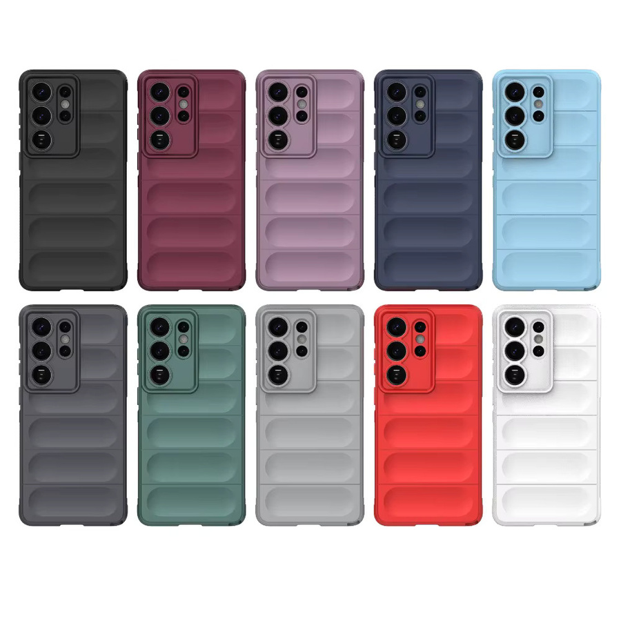 Stoßfeste Silikonhülle mit Wellen-Design für Samsung Galaxy S26 Edge Ultra, S25, S24, S23, S22 FE Plus in Schwarz - Bild 4