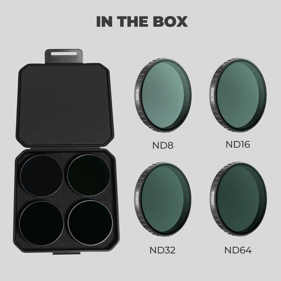 Freewell ND/PL- und ND-Filter-Kit 4er-Pack für DJI Osmo Action 6 in Schwarz - Bild 4