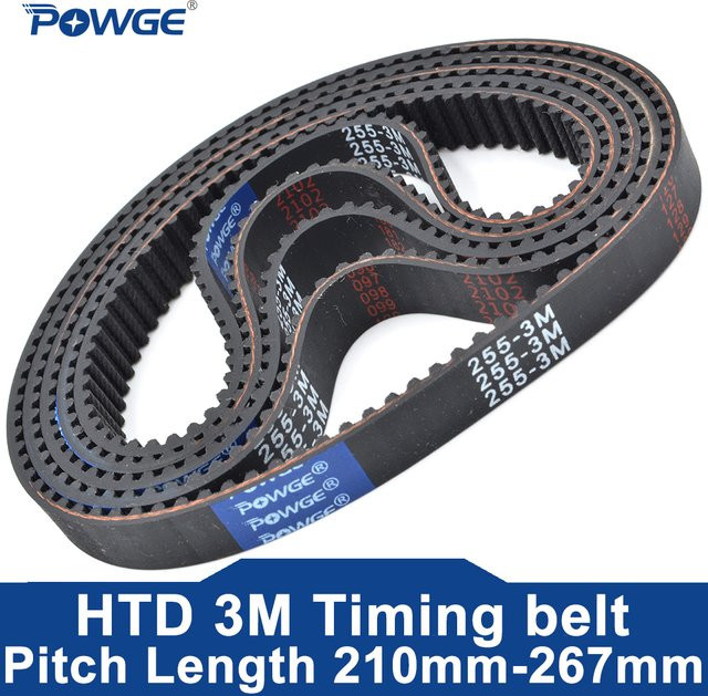 POWGE HTD 3M Zahnriemen aus Gummi in Schwarz mit einer Breite von 6-30 mm - Bild 1
