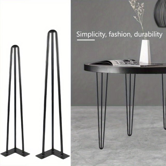 HACTIVOL 4er-Set robuste Tischbeine aus Metall in Schwarz Matt mit modernem Design - Bild 1