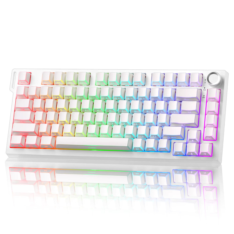 YUNZII RT75 PRO Dual 8K Wireless Gaming-Tastatur mit Hall-Effekt-Magnet-Switches, RGB, White - Bild 5