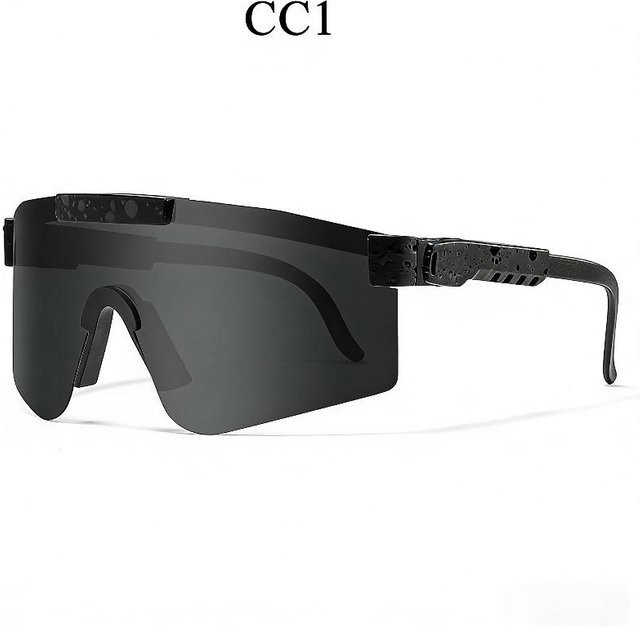 Paslu Sonnenbrille, Unisex, Vollrand, Kunststoff, Schwarz - Bild 1